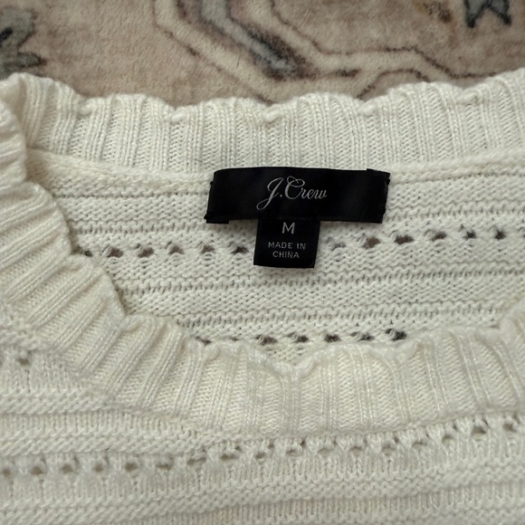 J. Crew Cream Cable-Knit Scoopneck Sweater - Picture 4 of 6
